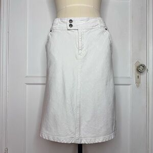 High Sierra white denim midi skirt